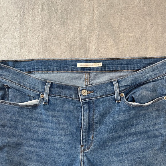 Levi Strauss Co Womens 18W 414 Classic Straight Jeans Medium Wash Denim - Picture 4 of 8